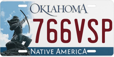 OK license plate 766VSP