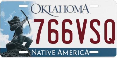 OK license plate 766VSQ