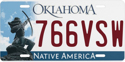 OK license plate 766VSW