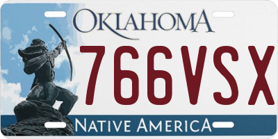 OK license plate 766VSX