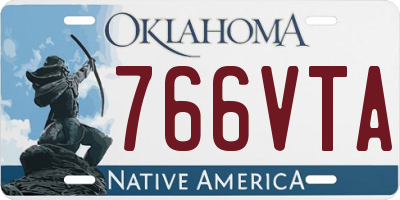 OK license plate 766VTA