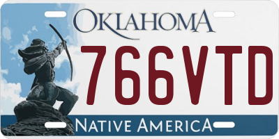 OK license plate 766VTD