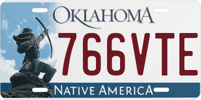 OK license plate 766VTE