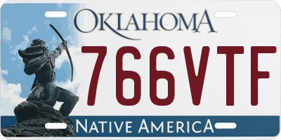 OK license plate 766VTF