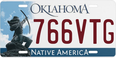 OK license plate 766VTG