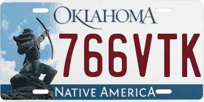 OK license plate 766VTK