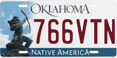 OK license plate 766VTN