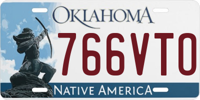 OK license plate 766VTO
