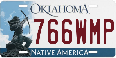 OK license plate 766WMP