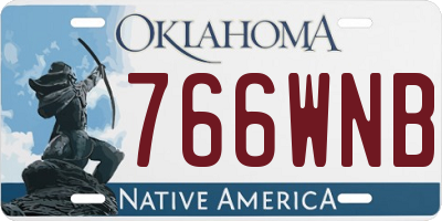 OK license plate 766WNB