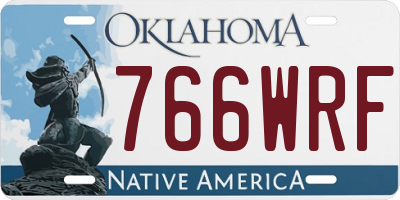OK license plate 766WRF