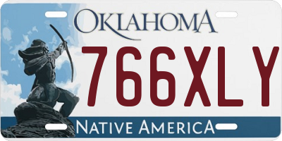 OK license plate 766XLY