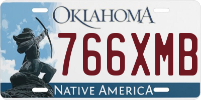 OK license plate 766XMB