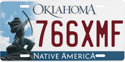 OK license plate 766XMF
