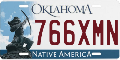 OK license plate 766XMN