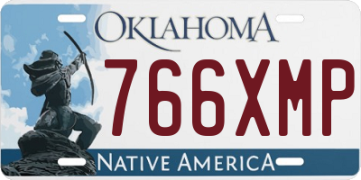 OK license plate 766XMP