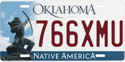 OK license plate 766XMU