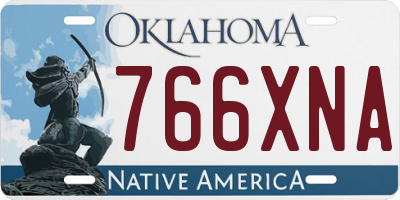 OK license plate 766XNA