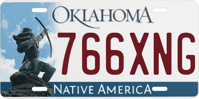 OK license plate 766XNG