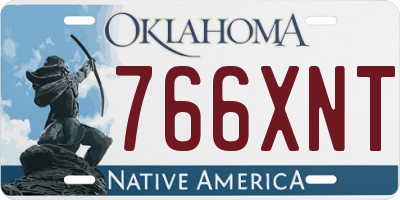 OK license plate 766XNT