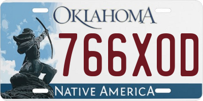 OK license plate 766XOD
