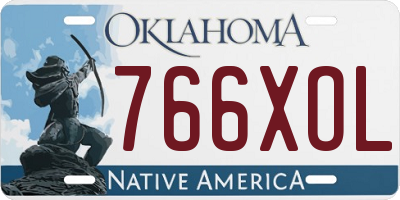 OK license plate 766XOL