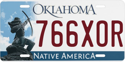OK license plate 766XOR
