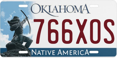 OK license plate 766XOS