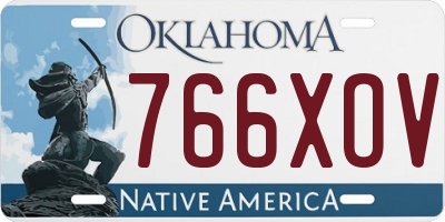 OK license plate 766XOV