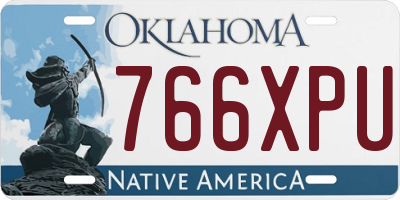 OK license plate 766XPU