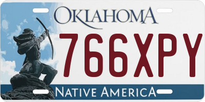 OK license plate 766XPY