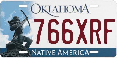 OK license plate 766XRF