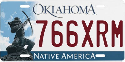 OK license plate 766XRM