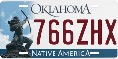 OK license plate 766ZHX