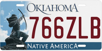OK license plate 766ZLB
