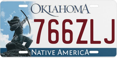 OK license plate 766ZLJ