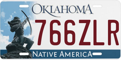 OK license plate 766ZLR