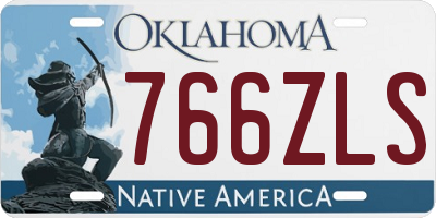 OK license plate 766ZLS
