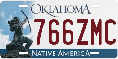 OK license plate 766ZMC