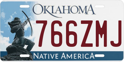 OK license plate 766ZMJ