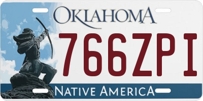 OK license plate 766ZPI
