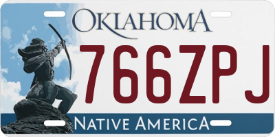 OK license plate 766ZPJ