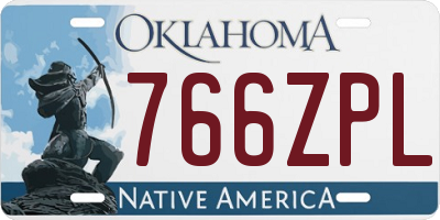 OK license plate 766ZPL
