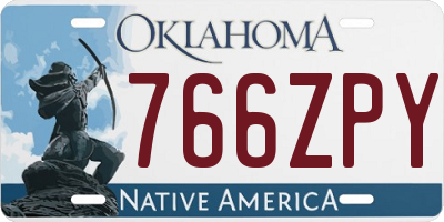 OK license plate 766ZPY
