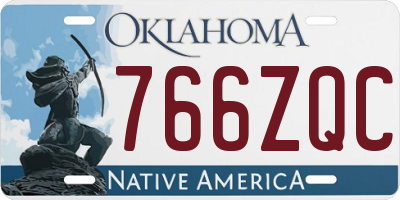 OK license plate 766ZQC