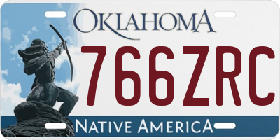 OK license plate 766ZRC