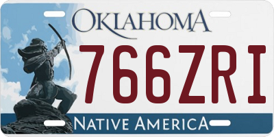 OK license plate 766ZRI