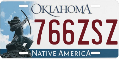 OK license plate 766ZSZ