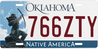 OK license plate 766ZTY