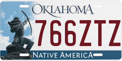 OK license plate 766ZTZ